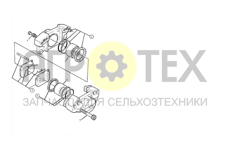 Суппорт тормозной в сборе (SX016798) (№4 на схеме)